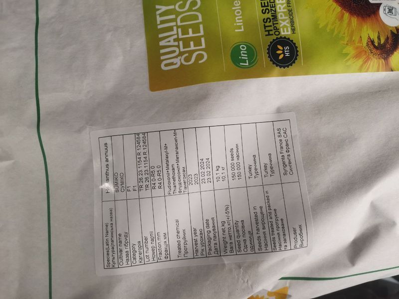 Суміко HTS Syngenta (під Гранстар), насіння соняшника Sumiko HTS Сингента sysumi1 фото